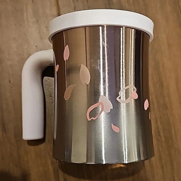 2017 Starbucks Sakura Purity Cherry Blossom Japan Pink Stainless Limited Mug Cup - Picture 3 of 3